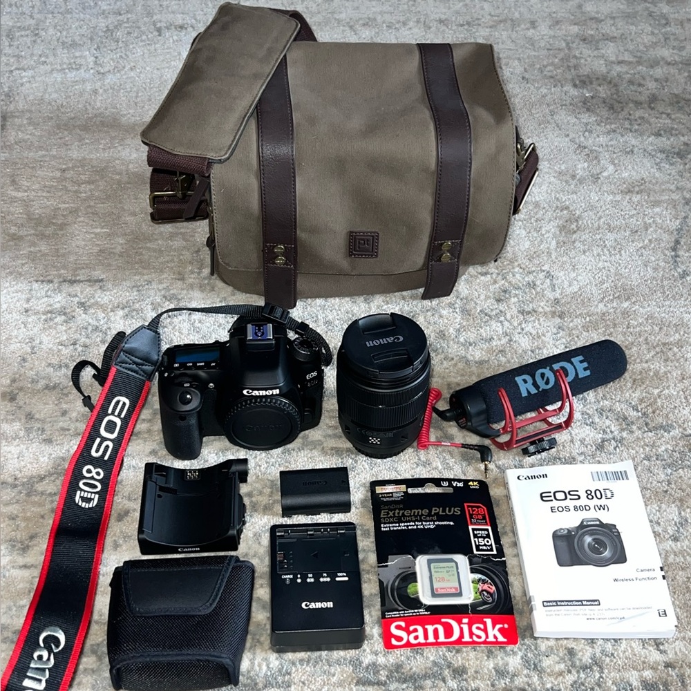 Canon EOS 80D DSLR 18-135 mm kit lens VIDEO CREATOR KIT